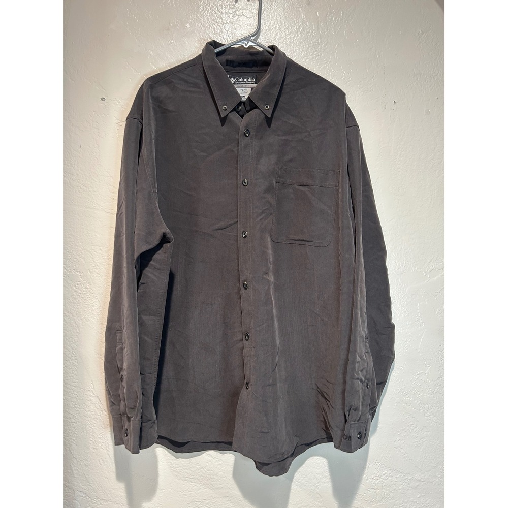 Columbia Sportswear XCO Mens XL Charcoal‎ Gray Modal Blend Button Down Shirt